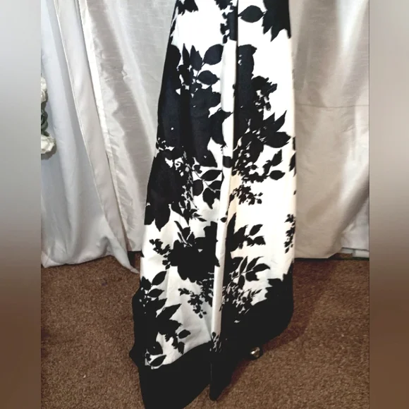 Morgan &Co Vintage Off-the-Shoulder Asym- metrical Hem, Long Dress, Black, 4-6 - Picture 13 of 14